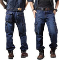 MORUANCLE Men's Casual Cargo Jeans Pants With Multi Pockets Workwear Tactical Denim Trouers Outdoor Climbing Stretch