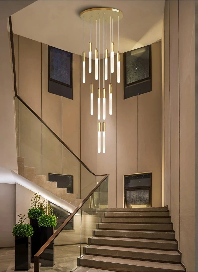 Modern Staircase Long Ceiling Chandelier LED New Lustre Living Room Lighting Kitchen Home Decoration Lamp Pendant Light