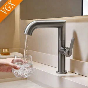 VGX Multifunctional Bathroom Faucets Pull Out Basin Mixer Sink Faucet Gourmet LED Temperature Tap 360° Tapware Crane Brass White