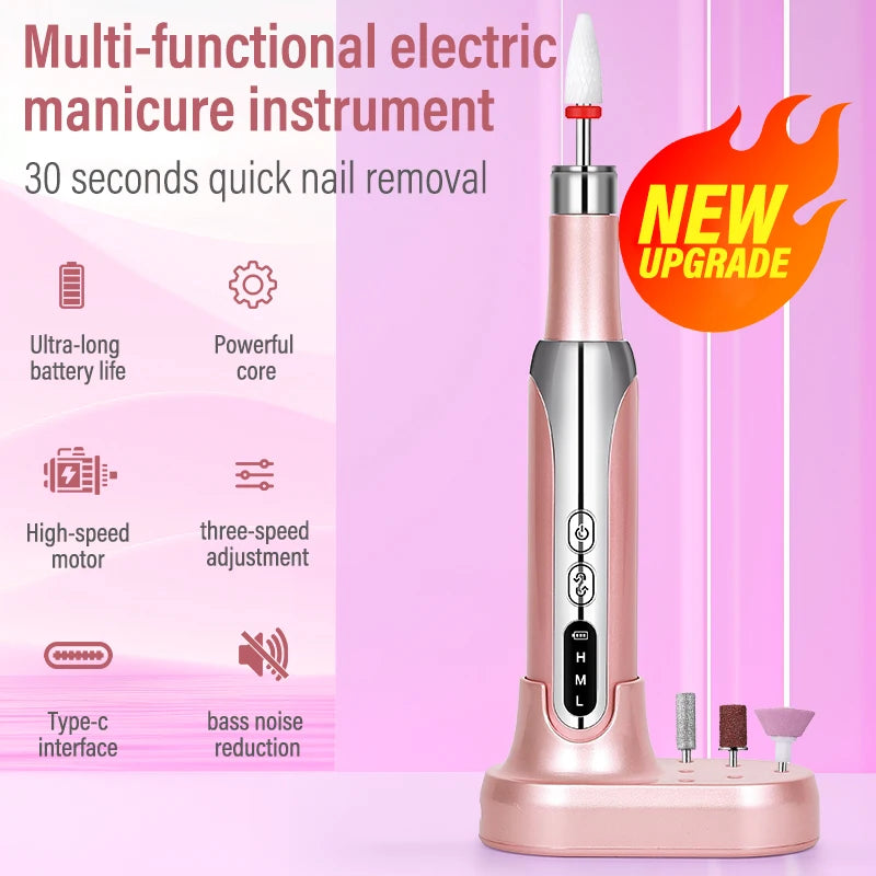 Portable Electric Nail Drill Machine, New Nail Polishing Machine For Shaping, Buffing, Removing Gel Nails, Multifunctional Manic