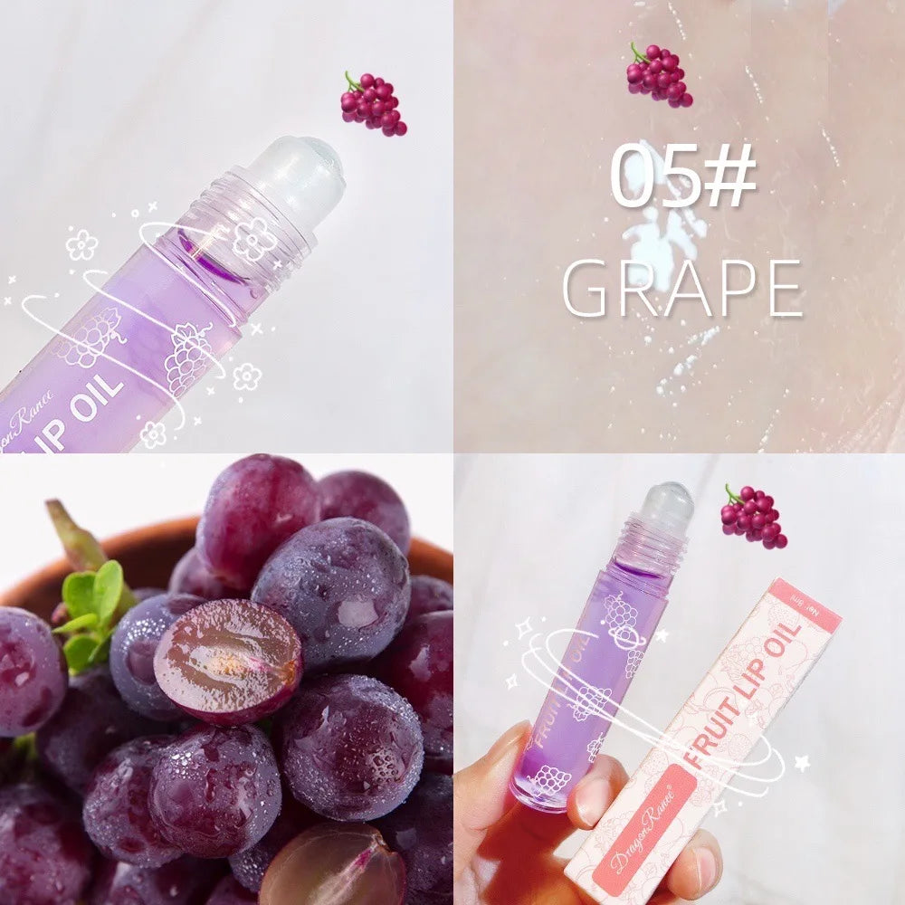 Roll-On Lip Oil Moisturizing Lip Balm Liquid Nourishing Lip Oil Colorless Transparent Fruit Lip Oil New Valentine's Day Gift Lip Balm