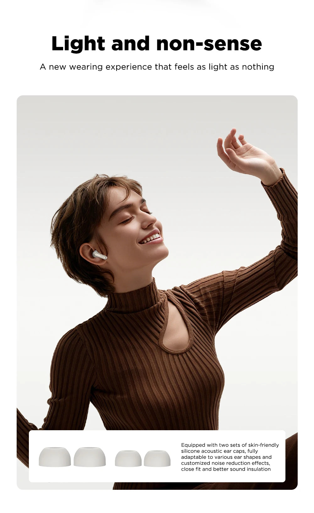 MINISO MS106 Bluetooth V6.0 Earphones TWS In-Ear Wireless Headphones AI Translator Earbuds Comfortable Ultra-light Earbuds