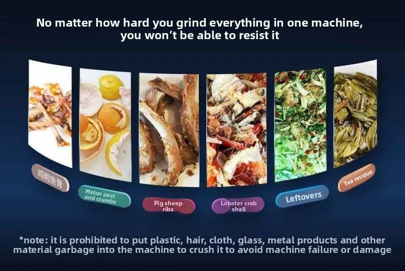 Garbage processor kitchen grinder household  sink fully automatic bone vegetable leaf kitchen waste machine remote control