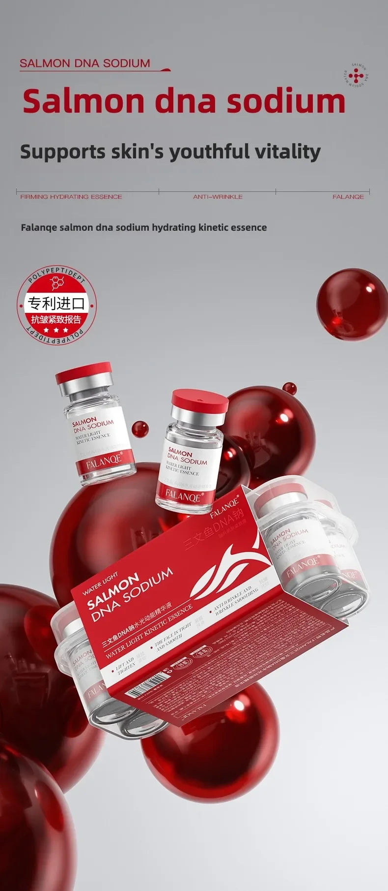 Effective Korea 5ml Salmon DNA  Ampoule Skin Booster Serum Kit Skin Whitening Moisturizing For 0.3mm Meso Serum Good Quality