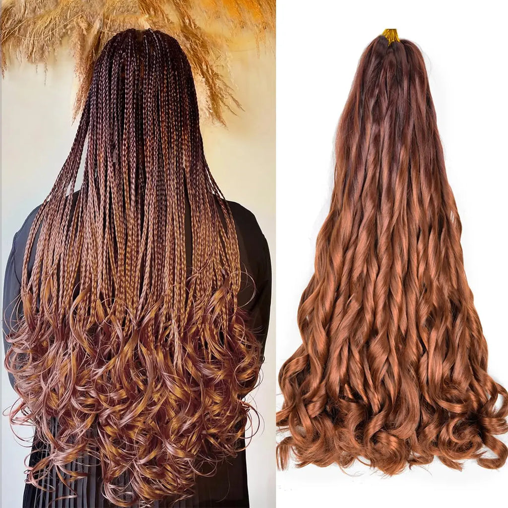 16Inch French Curls Braiding Hair Synthetic Spiral Curls Braids Hair Extensions Pre Stretched Loose Wave Braiding Hair For Women