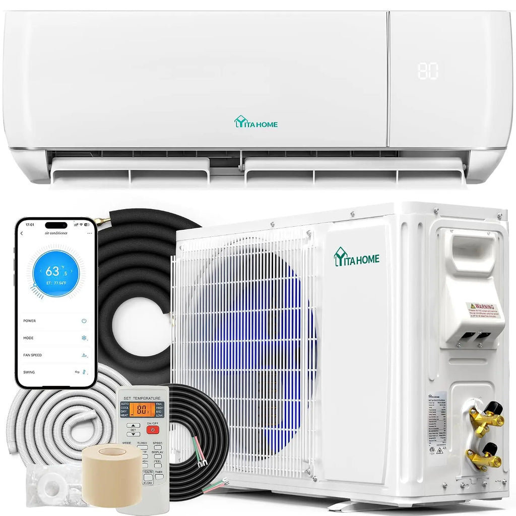 12000 BTU Mini Split AC/Heating System, Ductless Mini Split Air Conditioner Heat Pump,115V 20 SEER2 Energy Efficient, Custom