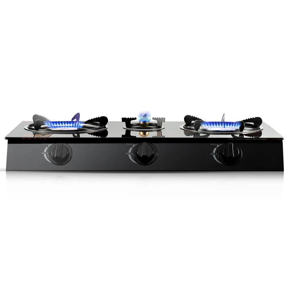 2026European-style Three-cooker  Cooktop with Fast Heating Table Installation Glass Surface Flameout Protection