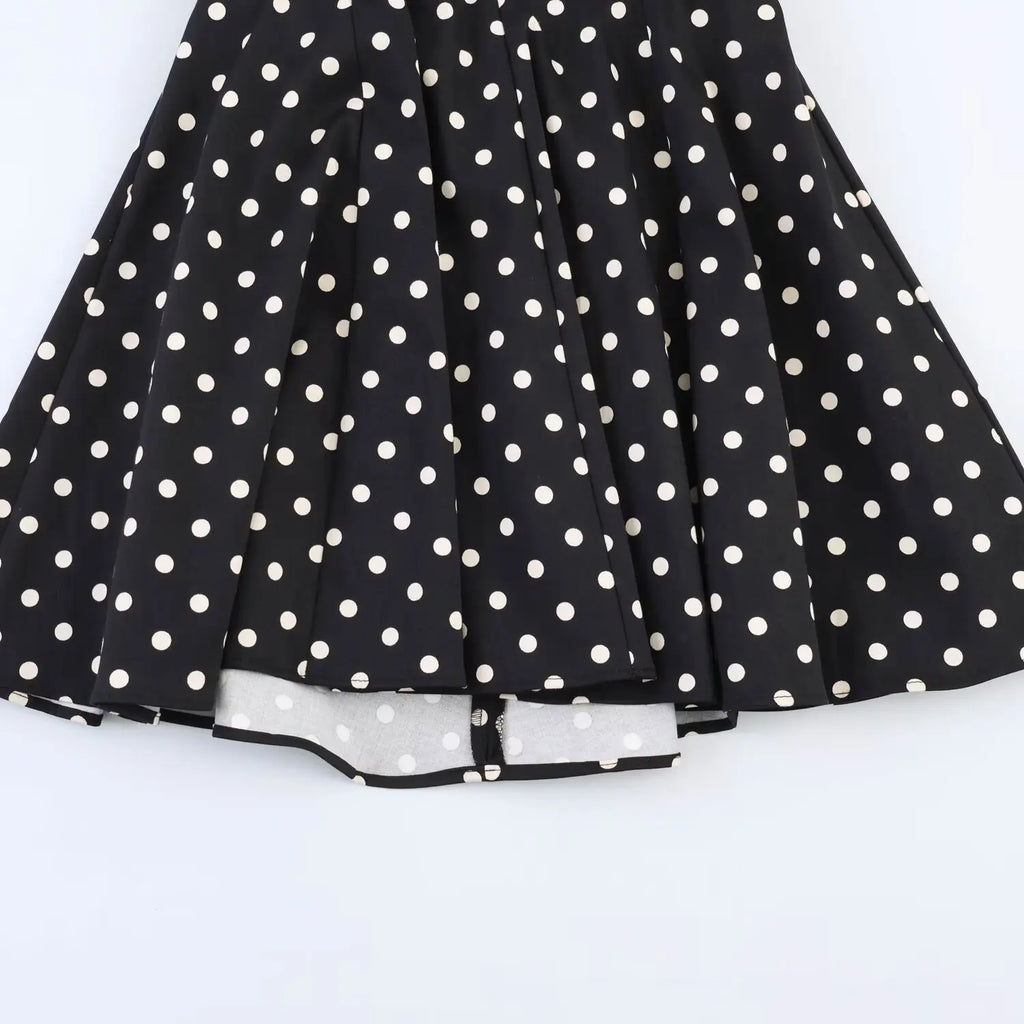 BSAY New Retro Polka Dot Halter Neck Mini Dresses Sexy Backless Tie Neck A-Line Short Dress Summer Beach Party Outfit