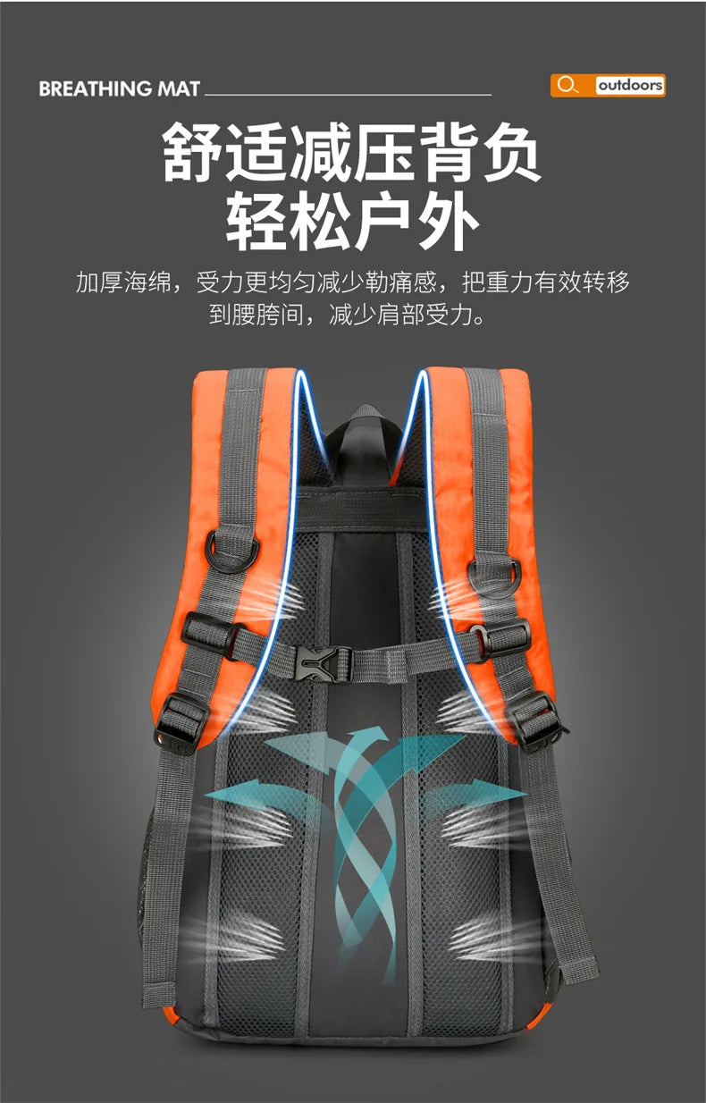 30L Lightweight Hiking Backpacks Waterproof Travel Shoulder Bags Outdoor Camping Cycling Fishing Climbing Backpack for Women Men
