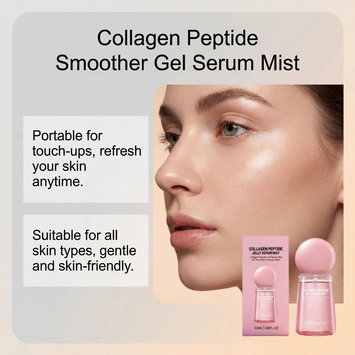Women Jelly Face Essence Mist Fast Absorbing Non-Greasy Soothing Refreshing Skincare Collagen Facial Moisturizing Serum Sprays