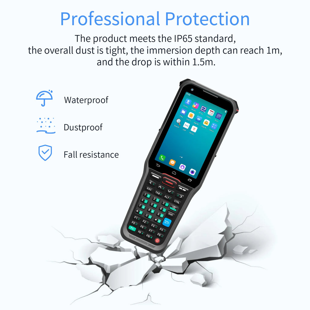 Rugged Android PDA Barcode Scanning UHF RFID Reader Warehouse Handheld Data Collector Terminal
