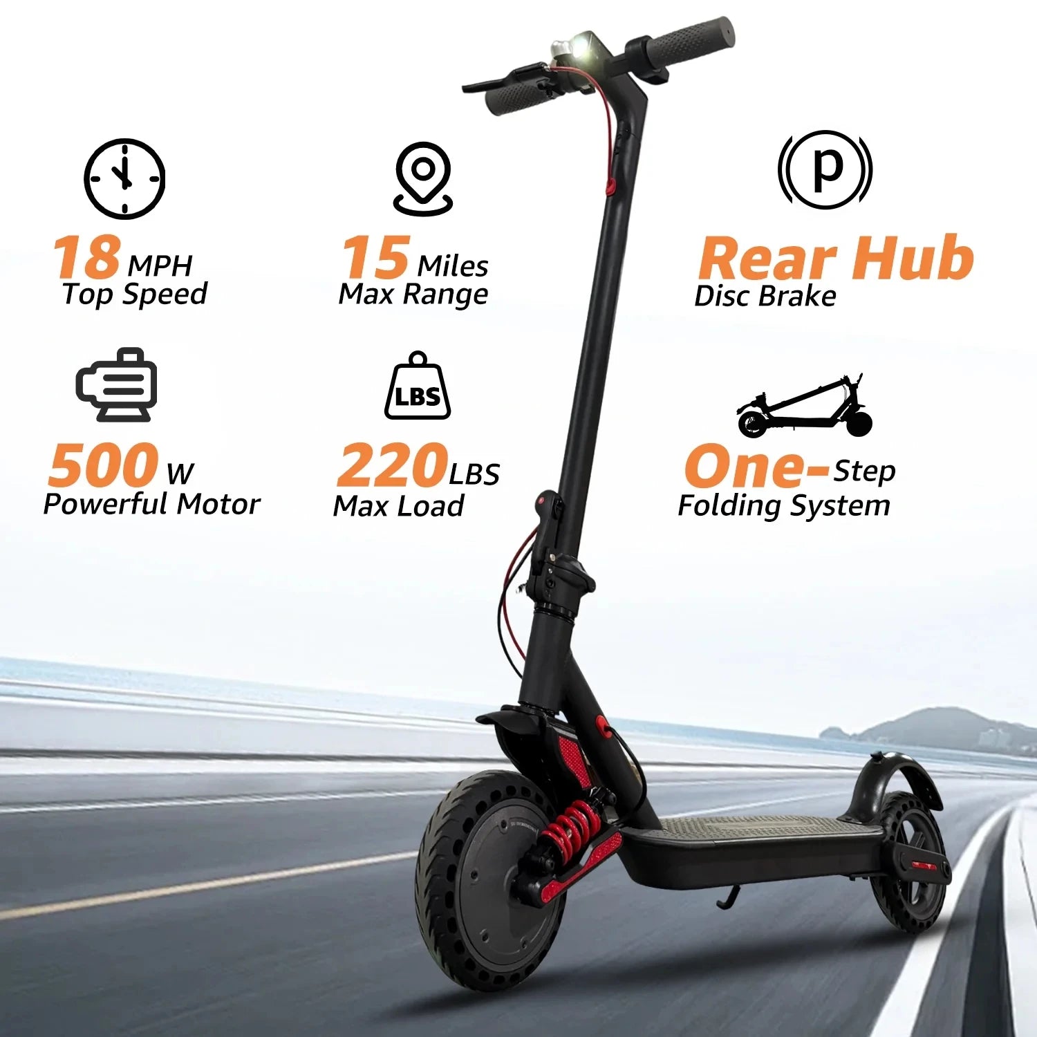 Foldable Smart Electric Scooter for Commuting 36V 500W Motor Escooter 25 Miles Long Range Smart Adult Electric Scooter for APP