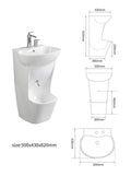 Bathroom Basins Foot Mounted Pedestal Sink White Ceramic Hand and Foot Wash Basin