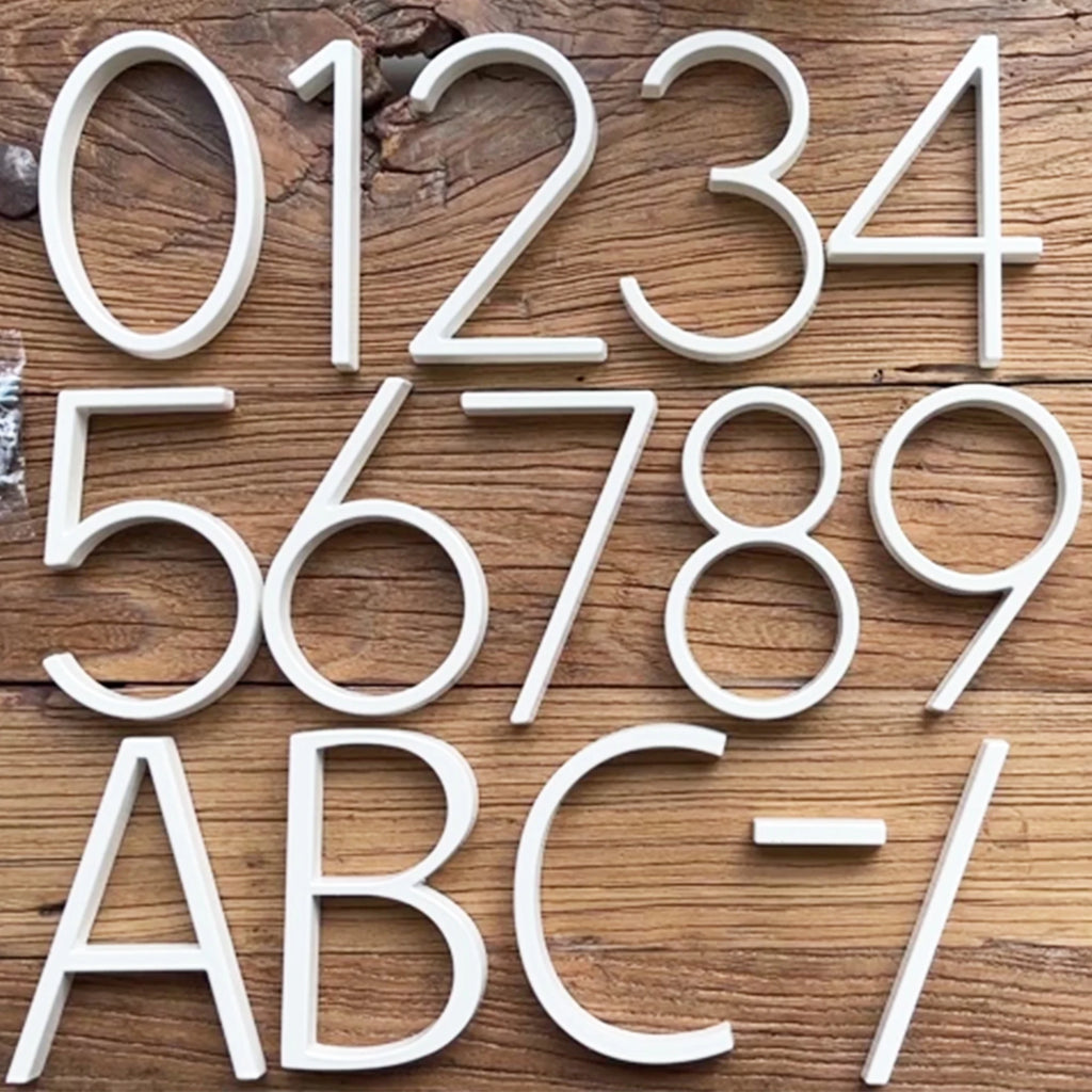 1pc 125mm Floating House Number Outdoor 5 inch White Aluminum Alloy Apartment Door Numbers Mailbox Address Sign #0-9 With Screws