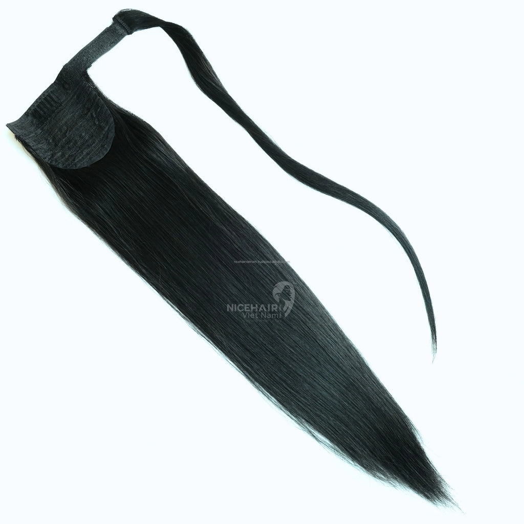 Wholesale Raw Ponytail Vietnamese Virgin Hair Vendors Soft Silky Cuticle Aligned Ponytail Non-Chemical Natural Straight Style