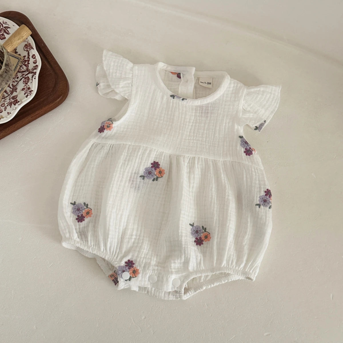 Baby Girl Clothing New Summer Newborn Baby Girl Romper Embroidered Flowers Cotton Toddler Baby Girls Jumpsuit 1-18M