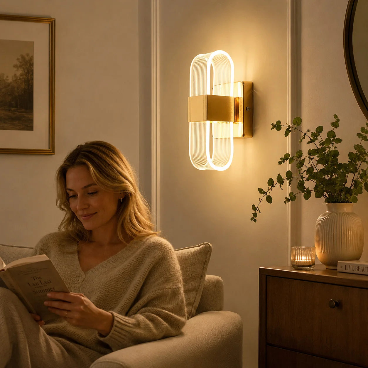 LED wall lamp oval home decoration wall lamp living room indoor lighting decoration lamp suitable for bedrooms and corridors