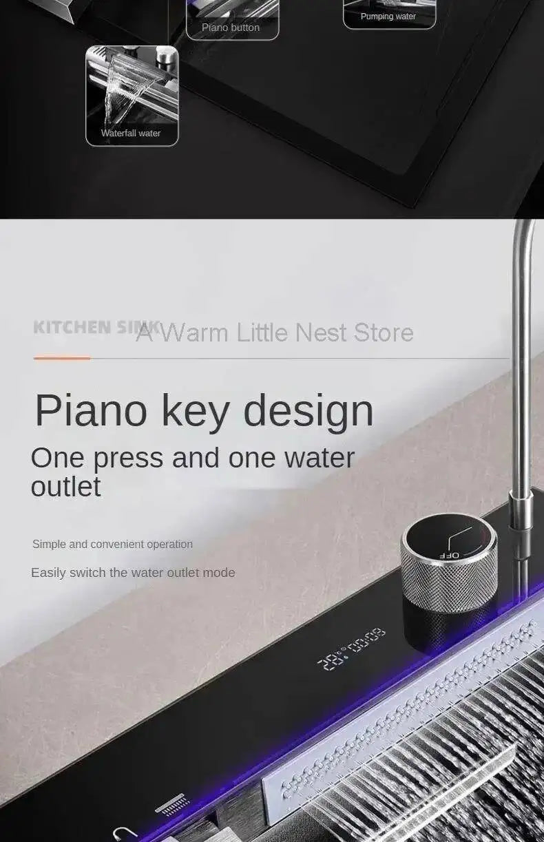 Smart Creative Kitchen Sinks for Apartments Modern Metal Multi-functional Sinks Luxury Household Kitchen Sinks for Rental Houses