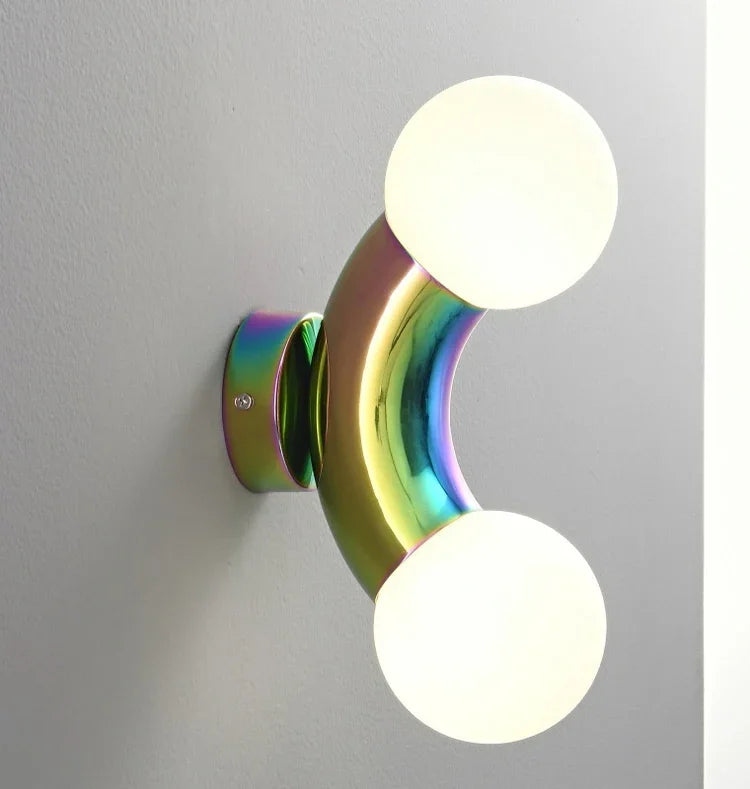 Modern Creative Lighting Design Rainbow Wall Light Childern's Room Kindergarten Asile Bedroom Bathroom Glass Ball Wall Lamp