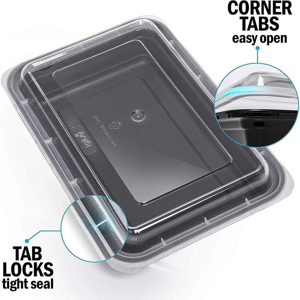 10PCS/Set Meal Prep Containers 1 Compartment with Sealed Lid Plastic Food Storage Bento Boxes Reusable Lunch Boxes Microwave, Re