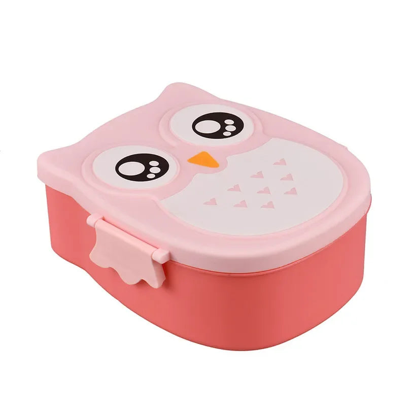Portable Owl Lunch Box Cartoon Microwave Food-Safe Plastic Food Picnic Container Box For Children Kids School Office Bento Box