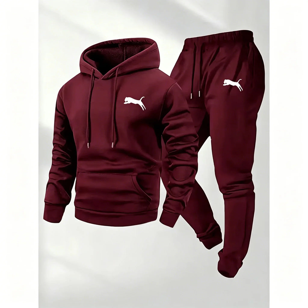 Men's Hoodie and Pants Set Casual Tracksuit Sportswear Jogging Clothing 2 Piece Set Warm Clothing