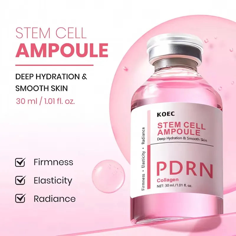 Stem Cell Ampoule PDRN Serum for Face Brightening Skin Smoothing Calming Repairing Daily Moisturizer