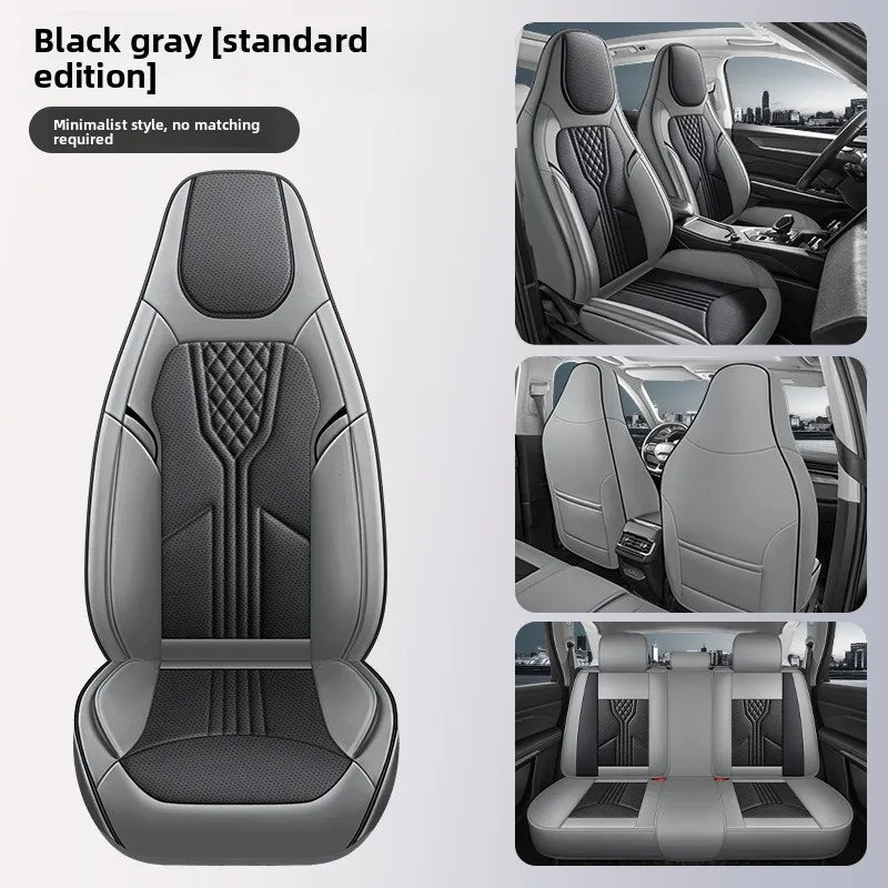 Universal Sporty Seat Luxury Car Seat Full Cover Perforated Breathable Leather Sedan SUV. Cushion Car Seat Full Cover Protection