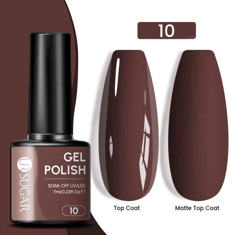 UR SUGAR 7ML Valentine’s Day Gel Nail Polish 107 Colors Classic Black Red Glitter Semi Permanent Autumn Soak Off UV Gel Varnish