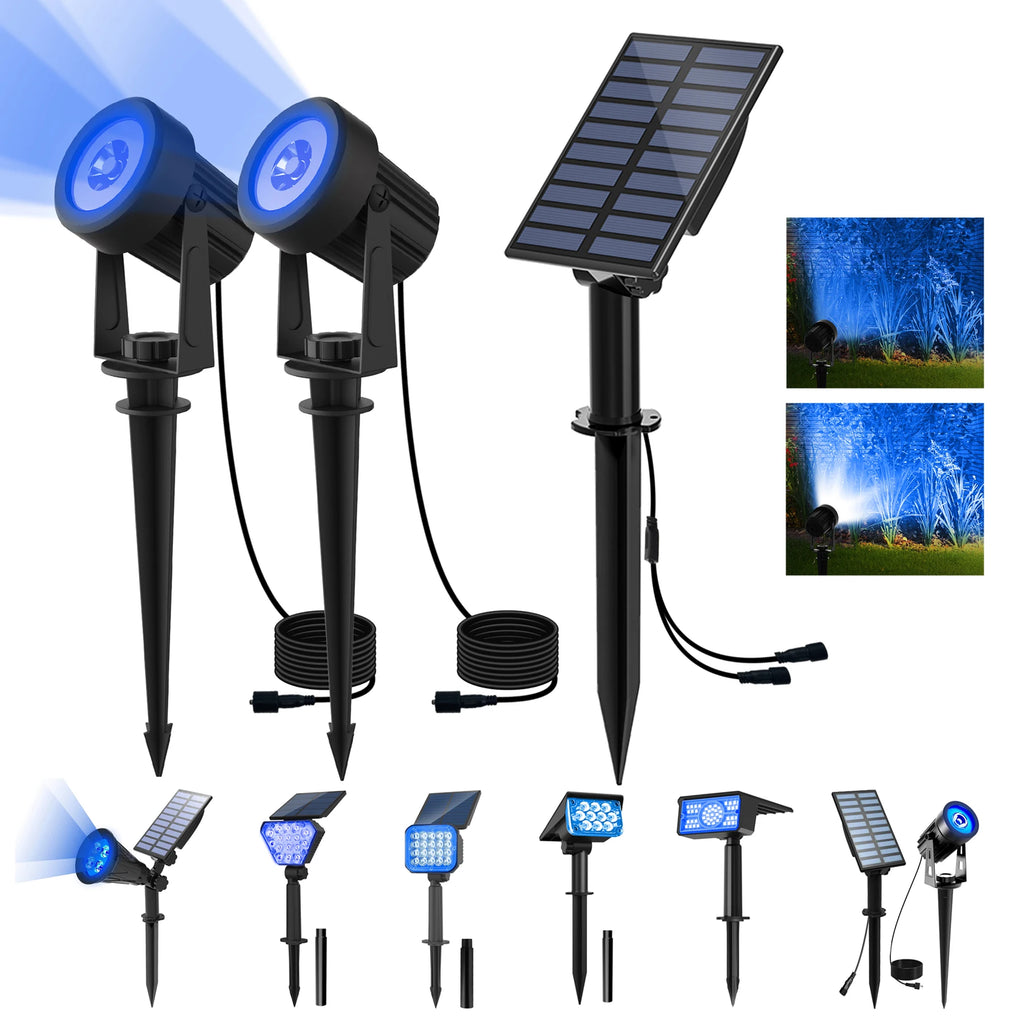 Solar LED Light Outdoor IP65 Waterproof Blue Light Solar Power Light Lawn Light For Garden Decor Solar Wall Light Outdoor