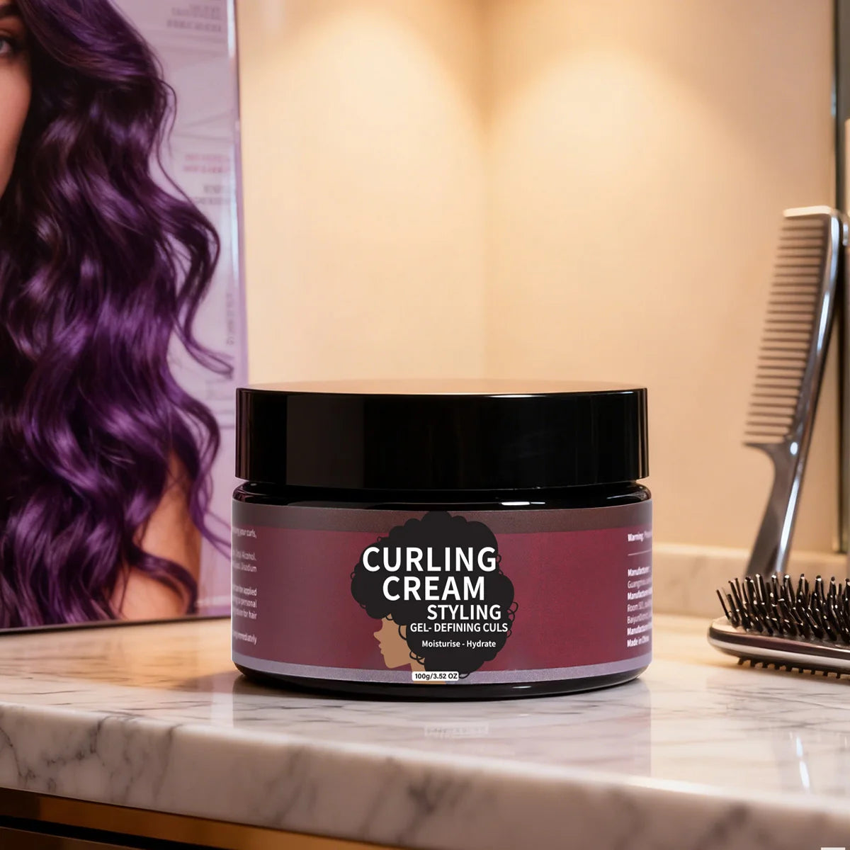 Moisturizing Styling Cream for Curly Hair - a Styling Cream for Creating Natural Curls and Achieving Lic