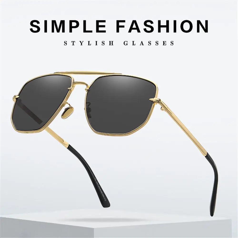 Retro Metal Frame Sun Glasses Driving Polygon Sunglasses Sun Glasses Polarized Sunglasses for Men Men's Shades