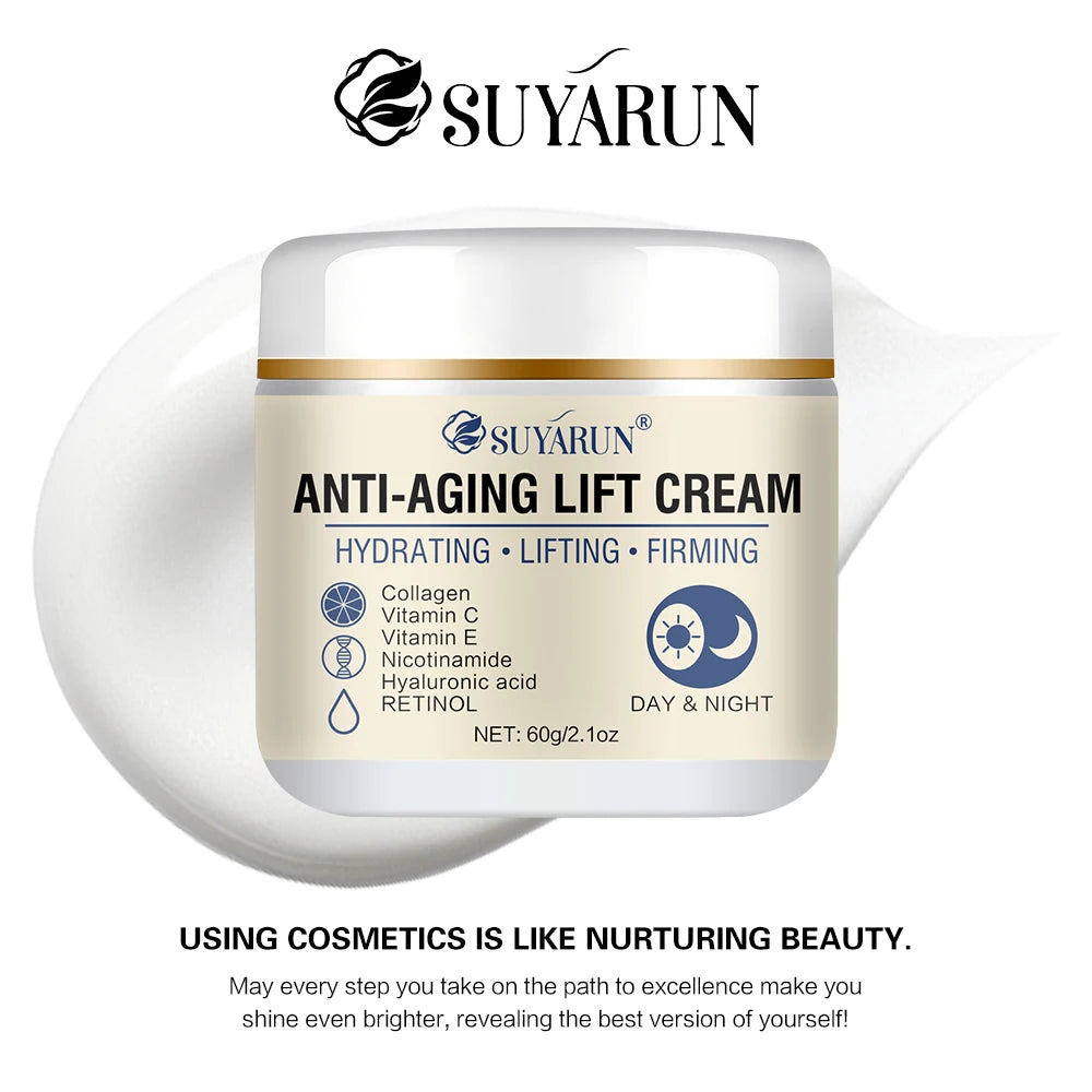 SUYARUN Retinol Collagen Anti-Aging Face Cream Natural Formula for Firming Wrinkles Lifting And Hydrating Skin.