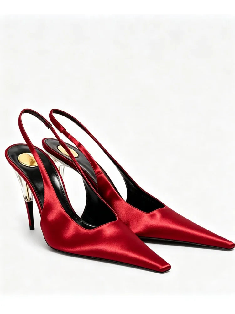 Ladies' Summer New High Heel Pointed Sandals Fashion Small Square Party Wedding Ladies' High Heel Sandals