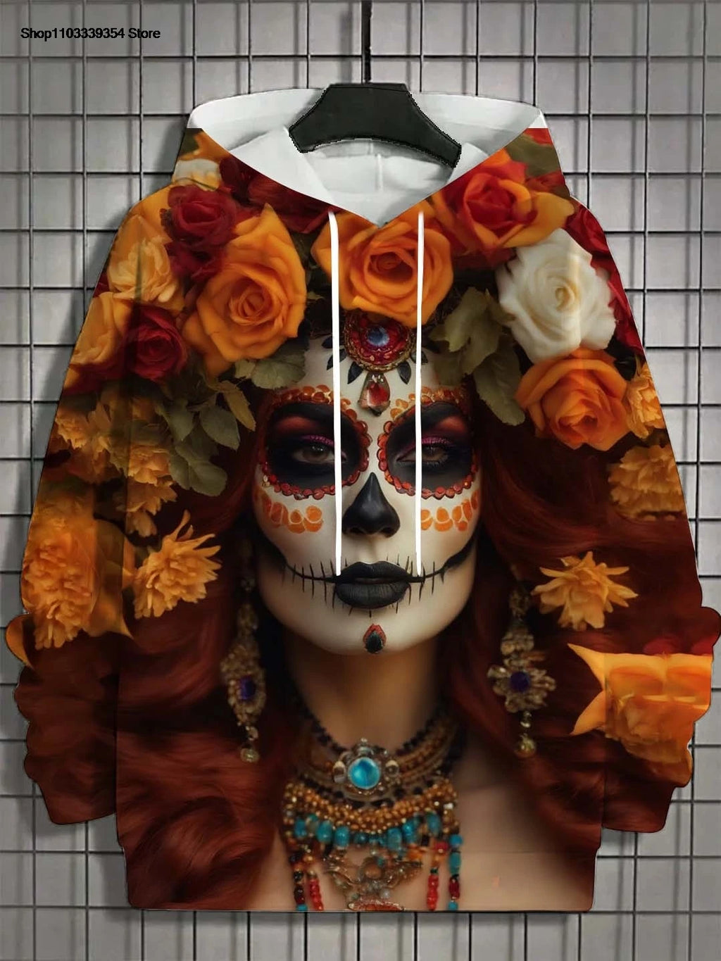 Women's Hoodie for Girls Autumn Fashion Men's Long Sleeve Tops Casual Women Clothes Horror Undead Woman Pattern 3D Unisex Tops