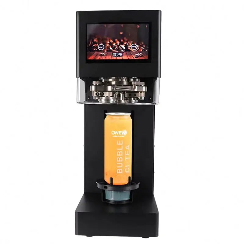 New Arrival Full Automatic Lifting PET Can Sealing Machine Bubble Tea Coffee Juice Cup Aluminum Can Seamer With Touch Panel