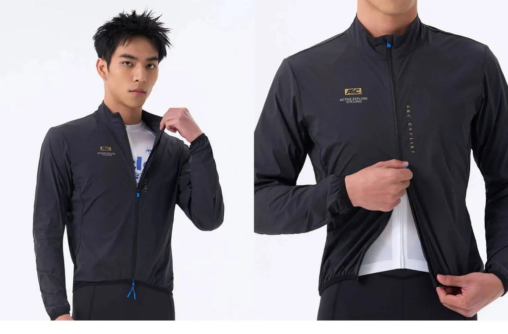 AEC.CYCLIST Windbreaker Cycling Jacket Men Women Ultra Light Quick Dry Cycling Jersey Breathable Bike Coats Zippered Side Pocket