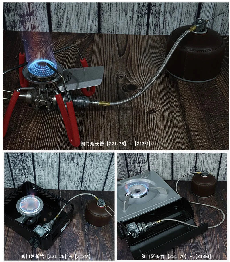 Gas Tank Extension Pipe Connection Line With Valve Campingmoon Z21 Camping Gas Tank Accessories