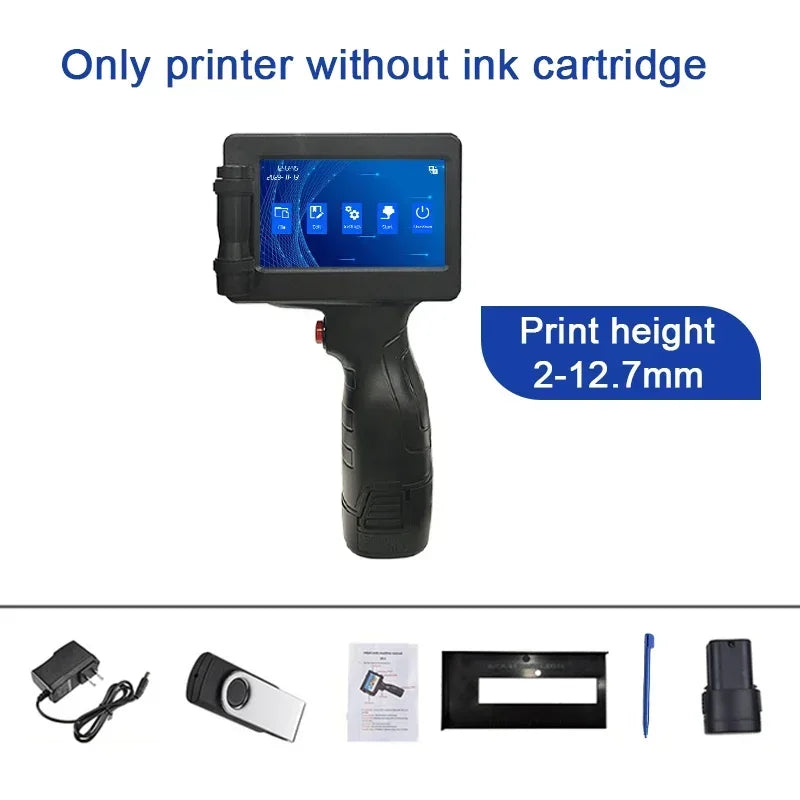 For Phezer P17 Handheld Inkjet Printer 12.7mm Portable Date Code Expiry Batch Number Logo QR Barcode Label Maker 28 Languages