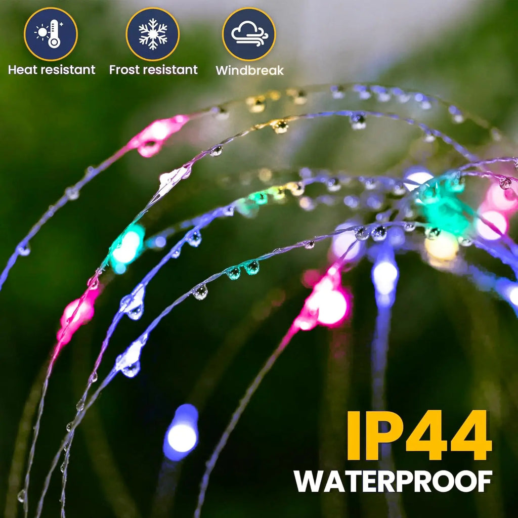 Solar Lights for Outdoor Garden LED Dandelion Lighting Stake Solar Firework Light for Lawn Decor Solar Garden Light