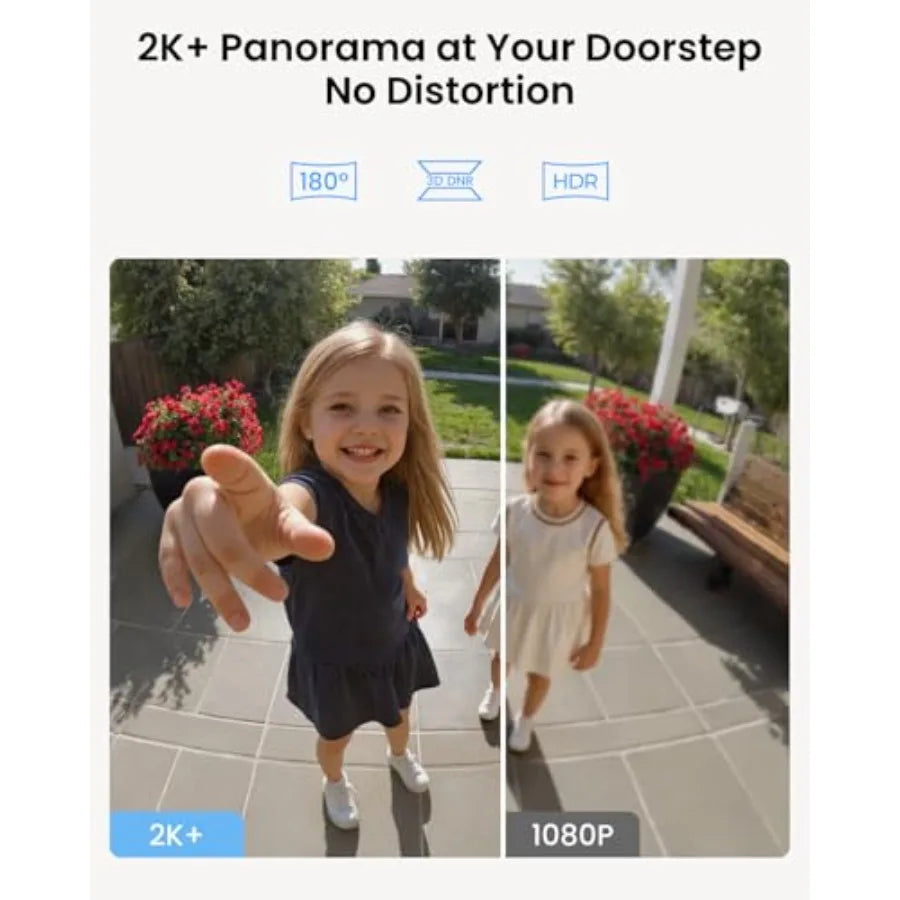 Home Hub for outdoor use with wired E1 Plus WiFi doorbell, white metal housing, 5MP camera, 24/7 offline recording via local st