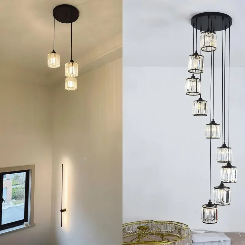 Indoor Lighting Modern Lustre Light Fixtures Crystal Hanging Lamp Led Chandeliers Living Room Bedroom Kitchen Dining Room Decor