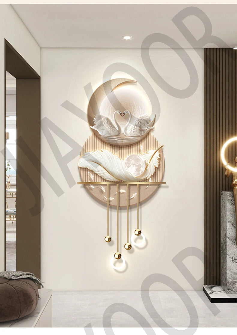 Modern Light Luxury Entrance Hall Decoration Painting New Atmospheric High-end Corridor Hanging Painting Wall Lamp Night Lamp