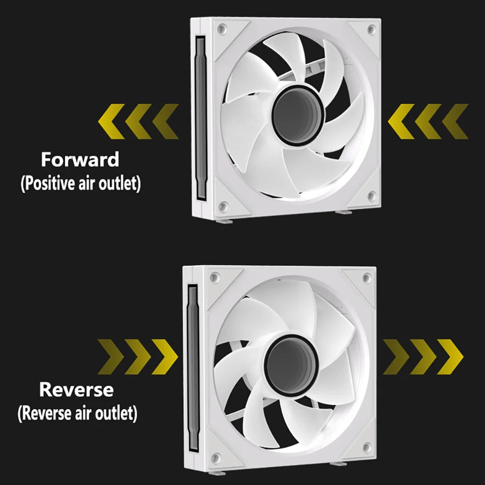 PC Case Fan 120mm ARGB Mirror Cycling Lighting Effect CPU Cooling Fan 4-Pin PWM 58.36CFM Fan for Computer Water Cooling