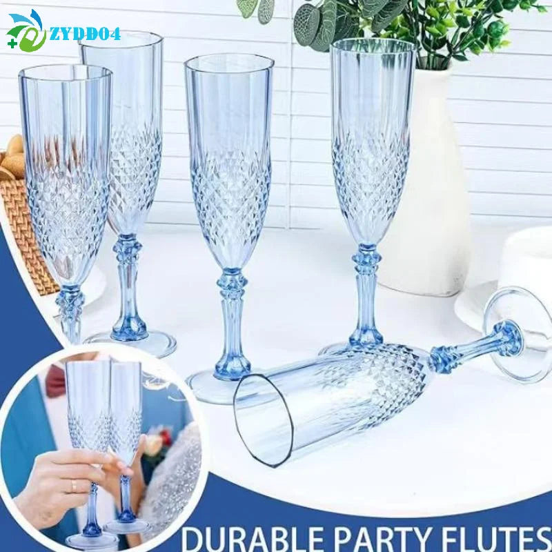 ●1Pcs Transparent Champagne Goblet High Legged Wine Glasses Cocktail Red Wine Brandy Glasses Drinkware Party Bar Wedding Gift
