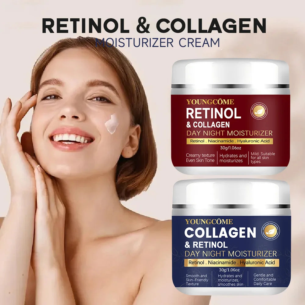 Collagen, Retinol & Hyaluronic Acid Cream - Anti-Aging Face Moisturizer for Face, Firming Skin Care Neck, Daily Moisturizer Face