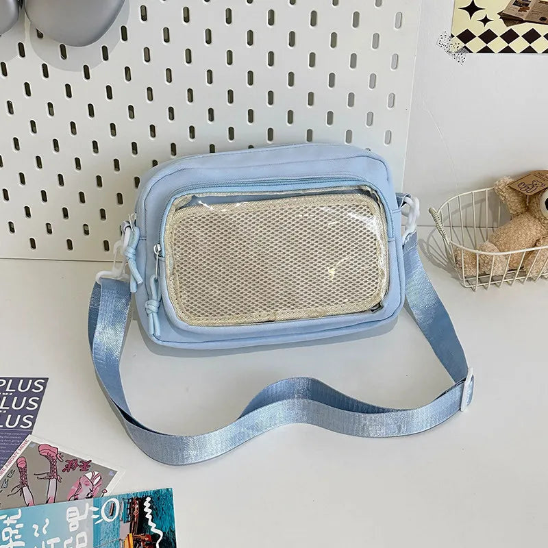 New Y2K Mini Anime Ita Bag Portable Outdoor Small Crossbody Bag Cute Girl Transparent Shoulder Bag Otaku DIY Comic Display Purse