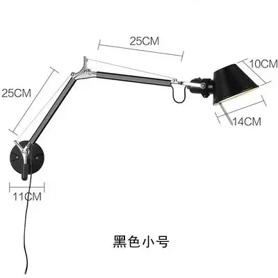 Modern Simple Modern Foldable Wall Lights Long Swing Arm Adjustable Aluminum Sconces Lamps Telescopic Wall Lights For Bedroom