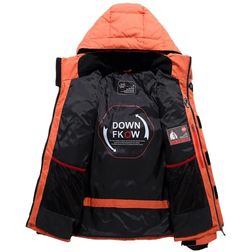 Down Jacket Male Winter Men White Duck Down Jacket Hooded Outdoor Thick Warm Padded Snow Coat Oversize M-4XL