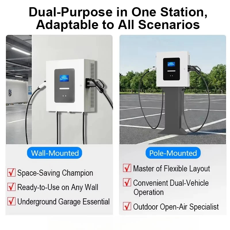 Customized Movable Floor Mounted DC Fast EV Charging Station CCS2 Standard Commercial Electric Vehicle Charger Equipment